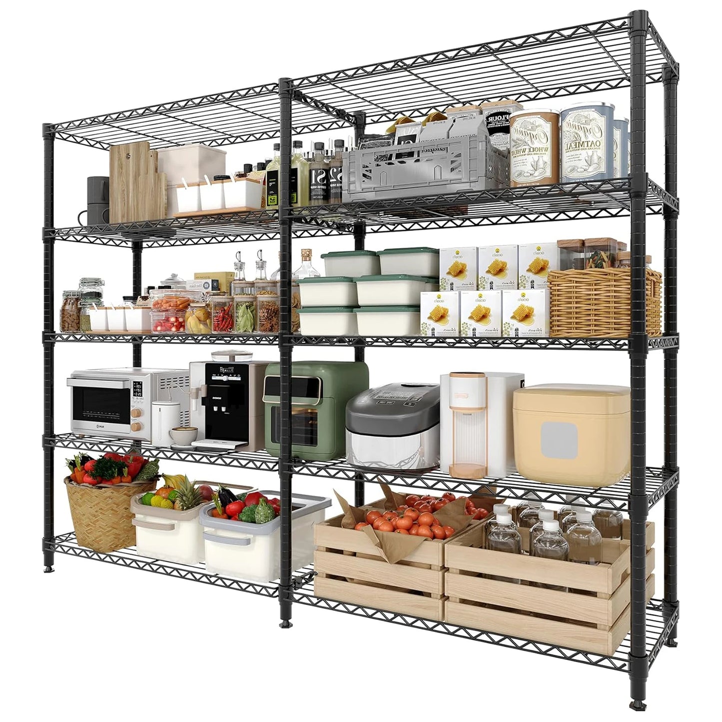 TWISTER.CK Heavy Duty 5-Tier Adjustable Metal Shelving Unit