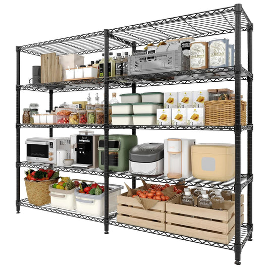 TWISTER.CK Heavy Duty 5-Tier Adjustable Metal Shelving Unit