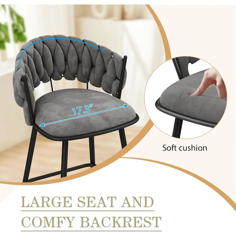 Xiaolang Velvet Bar Stools Set Of 4 Modern Comfort Style