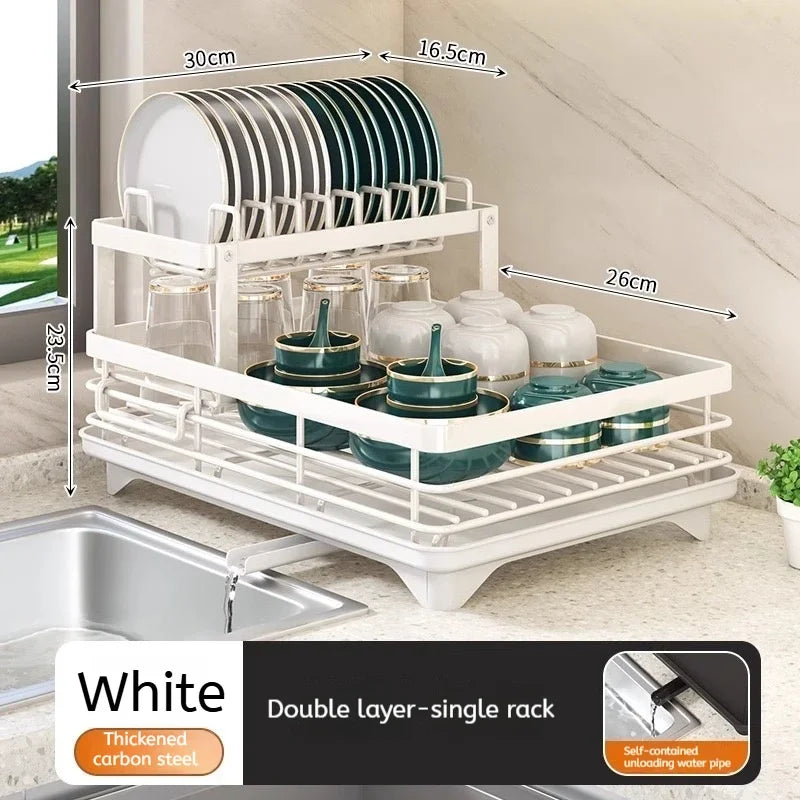 ATMDOG Stainless Steel Dish Drying Rack Over Sink Plate Organizer