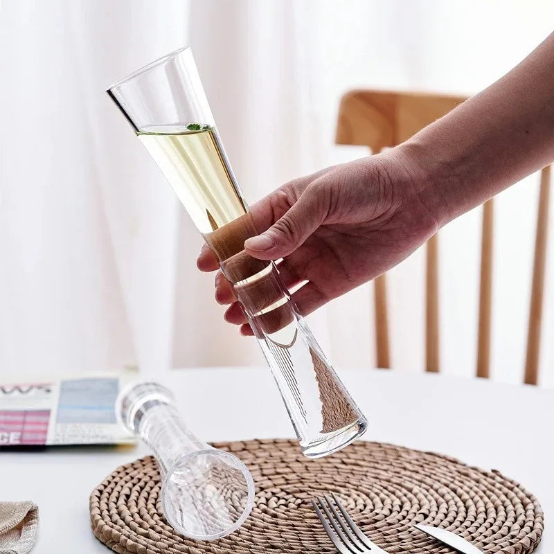 Hourglass Glass Champagne Flute for Home Bar and Parties