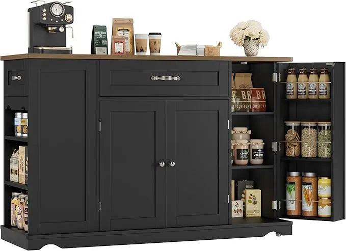GUANGBAI Kitchen Island Cart With Storage And Wheels Two Drawers