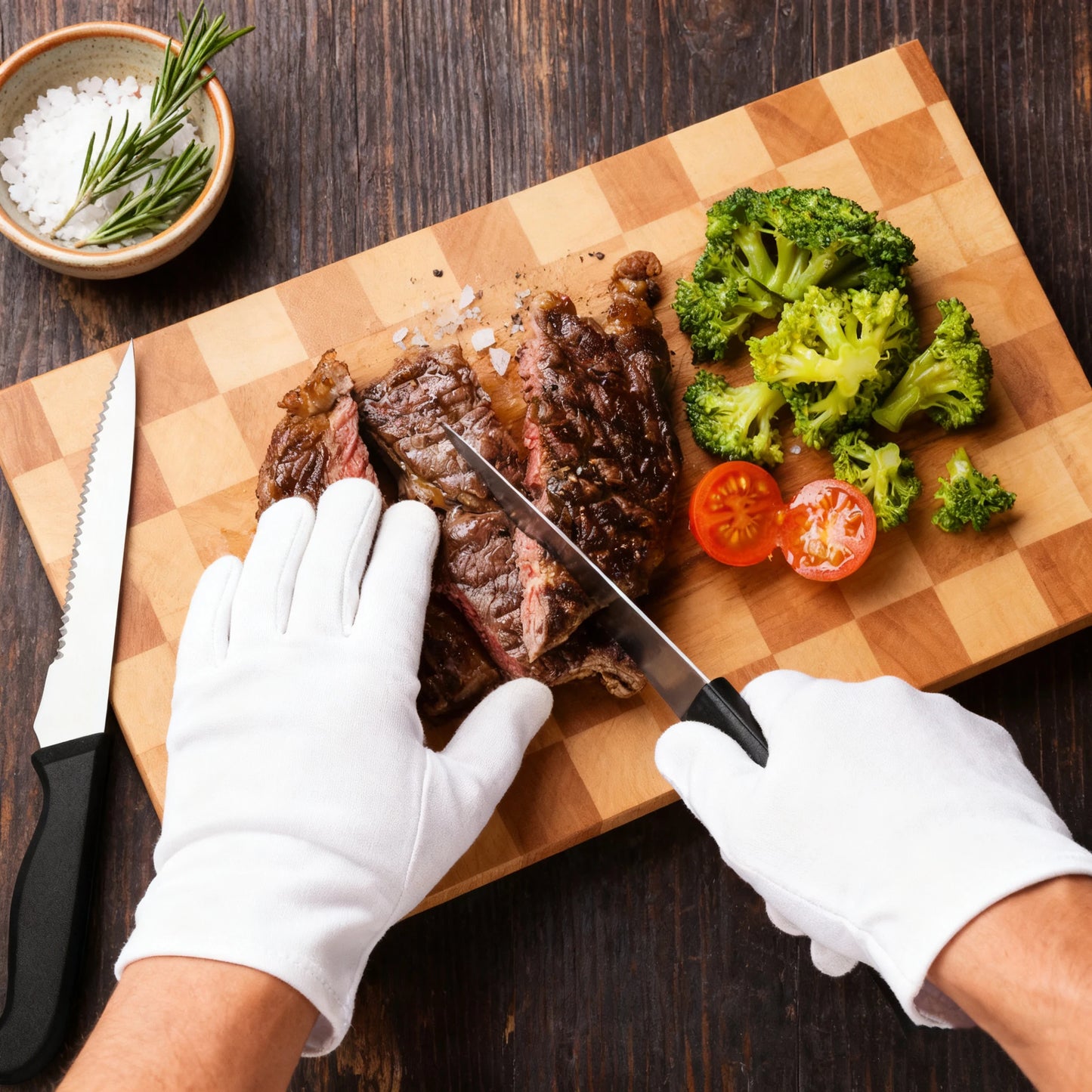 Six-Piece Serrated Steak Knife Set Stainless Steel With Ergonomic Handles