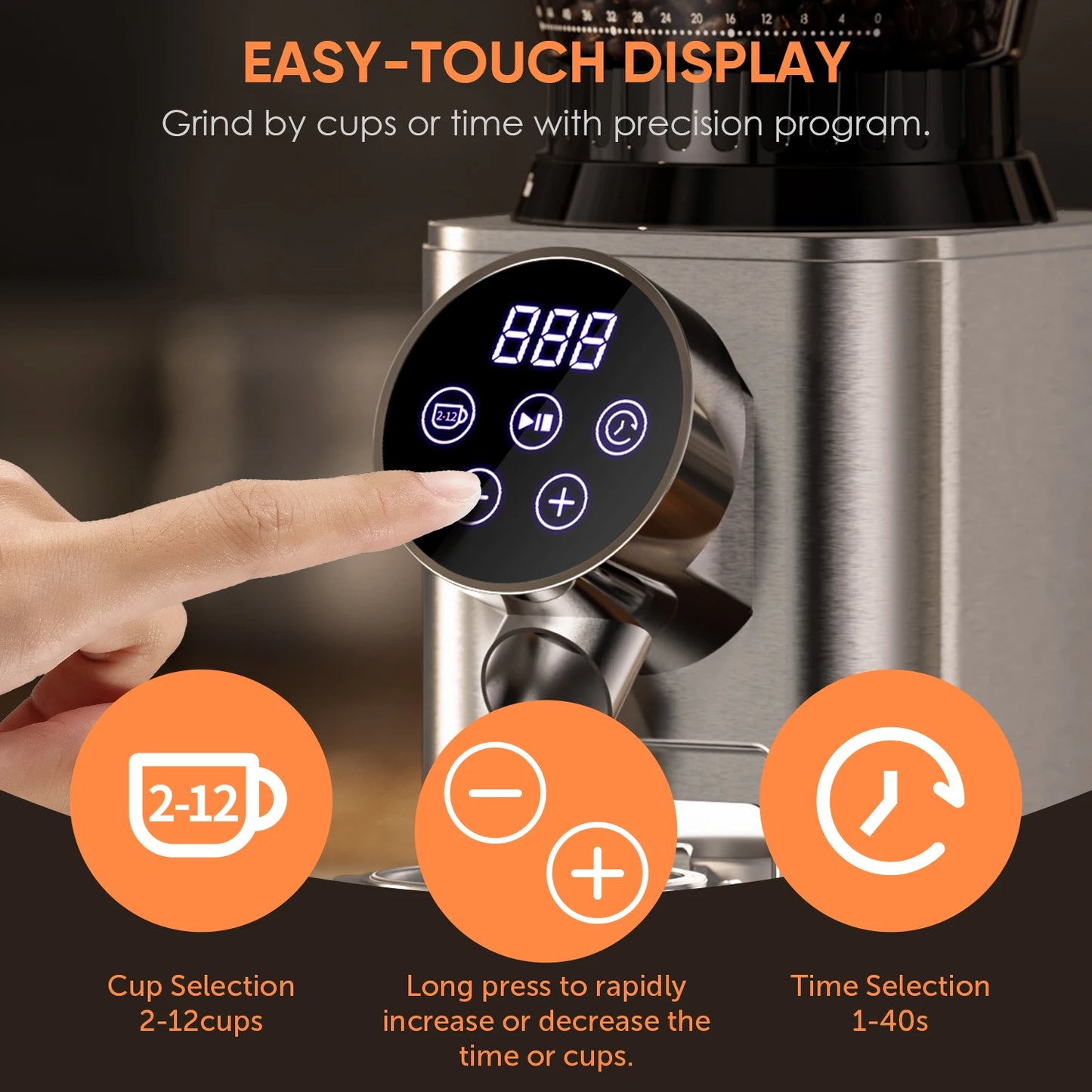 Biolomix Electric Conical Burr Coffee Grinder CG210 With Adjustable Settings
