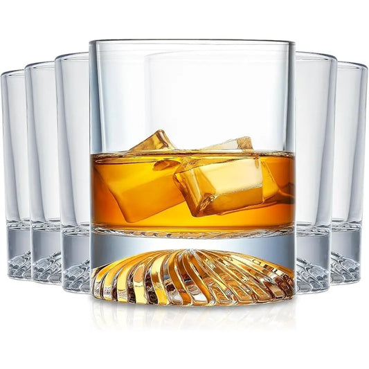 ZUIDID Hand Blown Crystal Old Fashioned Glasses Set Of Six