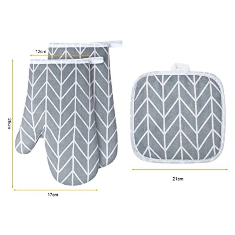 Oven Mitts And Pot Holders Set Six Piece Heat Resistant