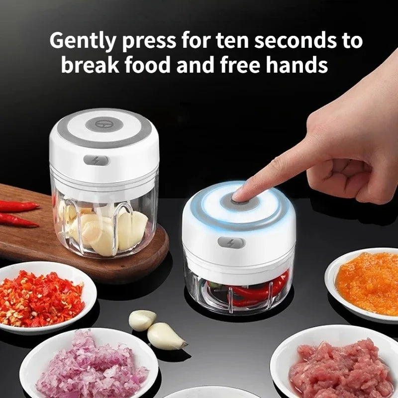 USB Charging Garlic Mincer Electric Mini Crusher Chopper