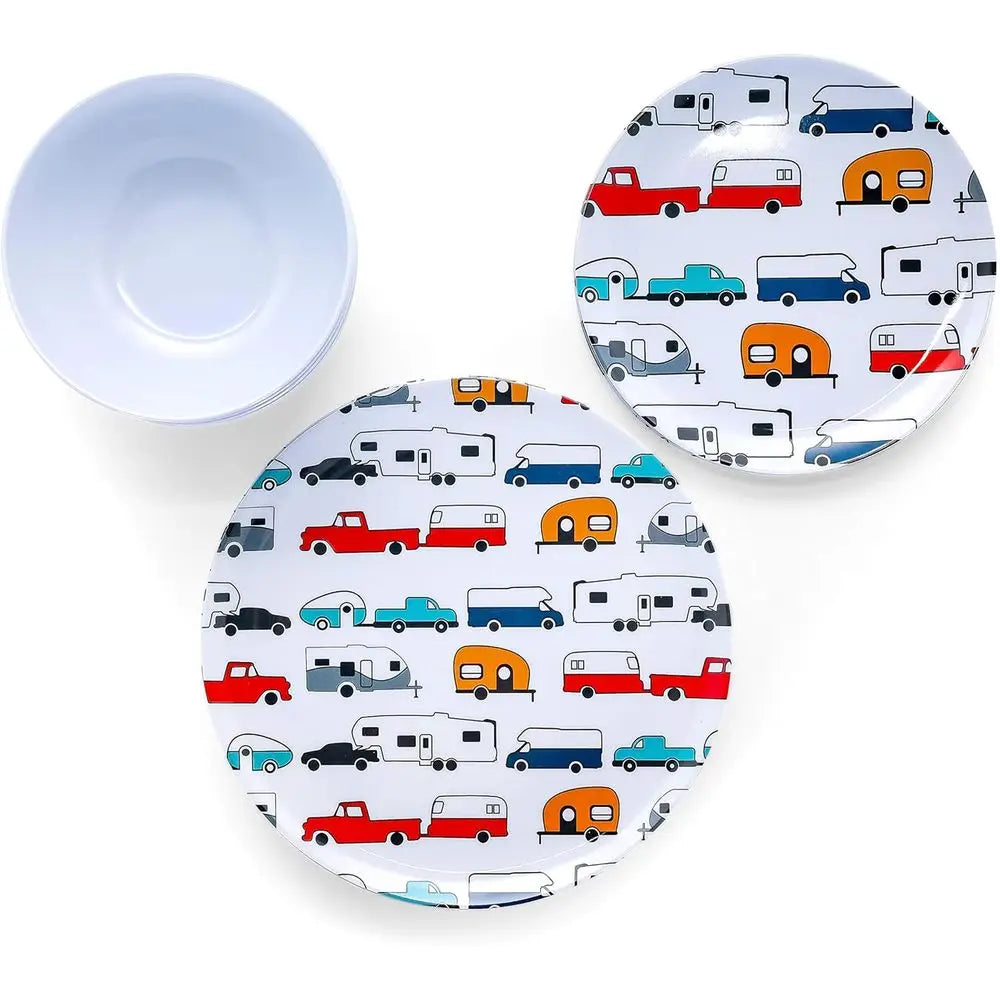 Unbreakable Melamine Campsite Dishware Set For Outdoor Meals