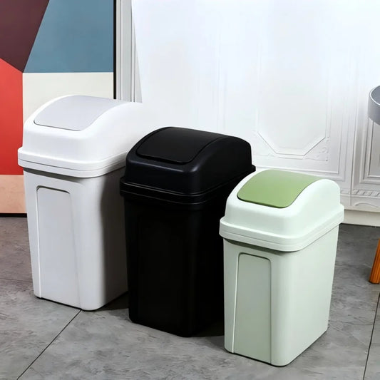 ZNJFLGUI Narrow Gap Hinged Lid Trash Can Plastic Waste Bin Pet Proof
