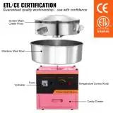 SucceBuy Electric Cotton Candy Machine Commercial Floss Maker Stainless Bowl