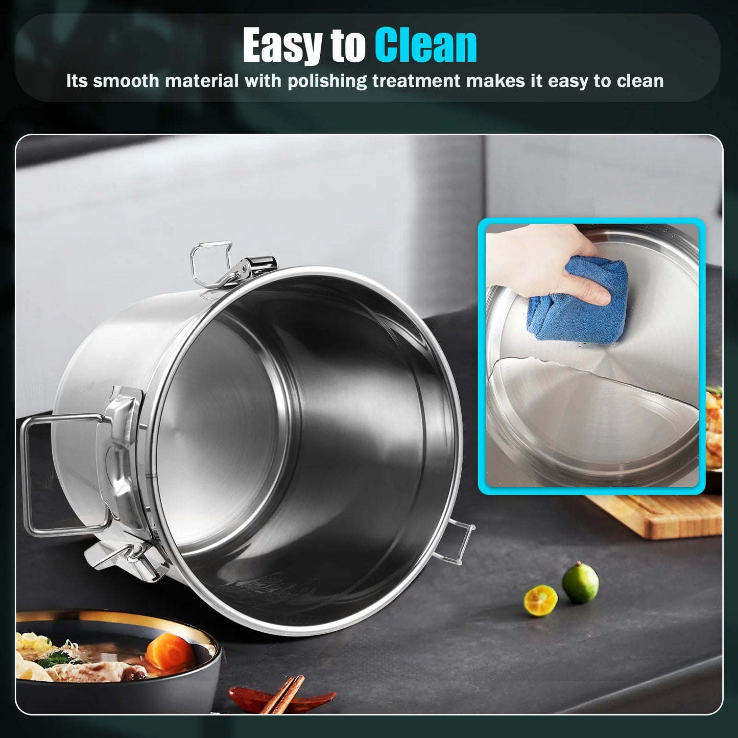 Bymaocar Stainless Steel Cereal Container Airtight Storage