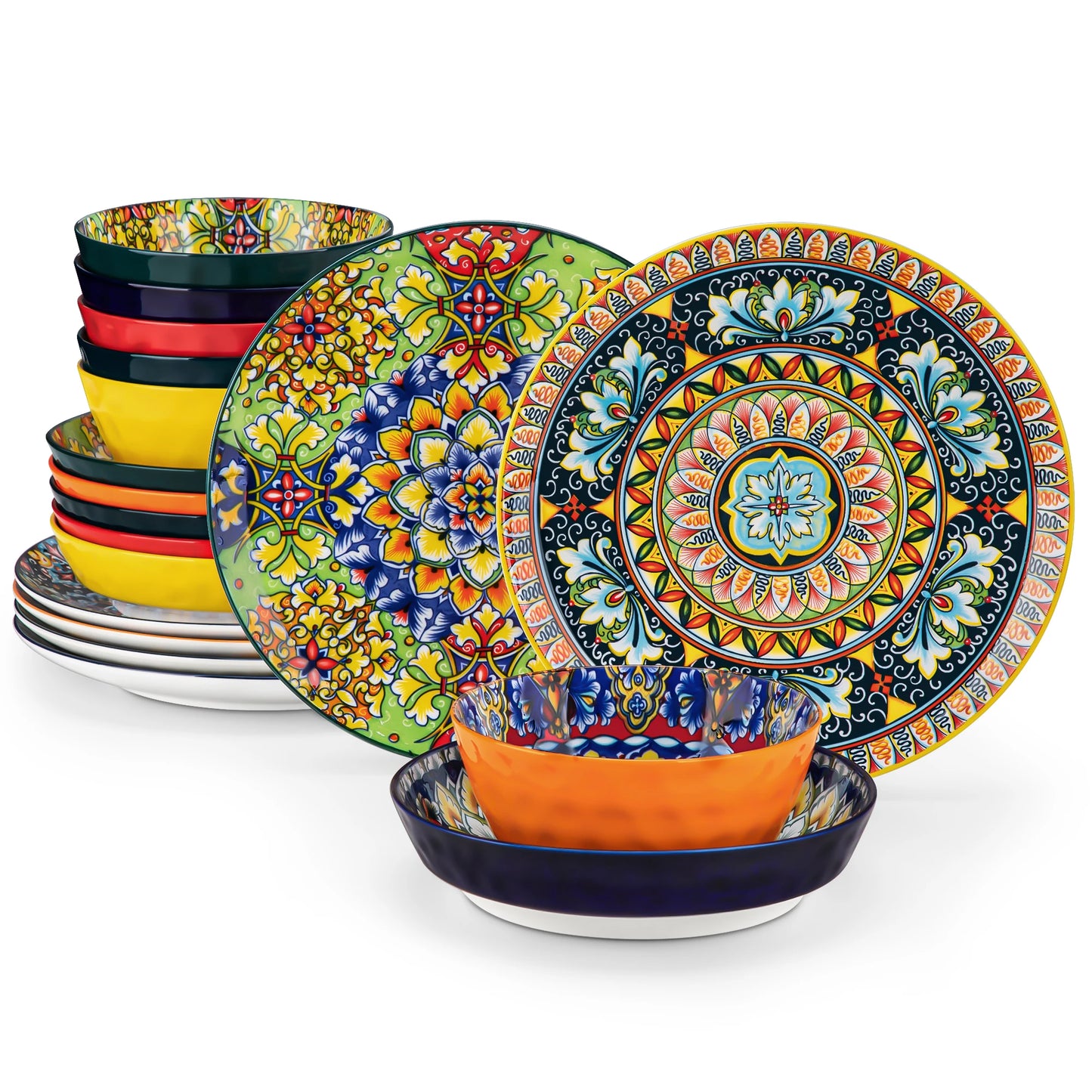 MALACASA Ceramic Dinnerware Set 12 16 18 24 Pieces