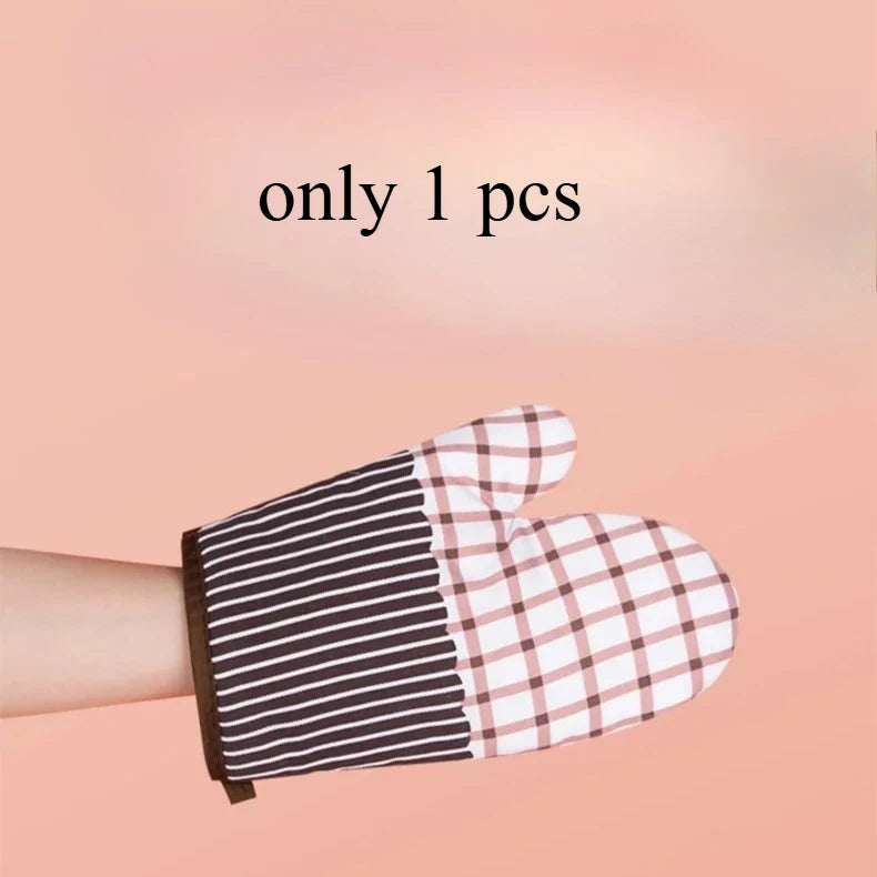 Heat Resistant Microwave Oven Mitts Cotton Non Slip Insulated Gloves