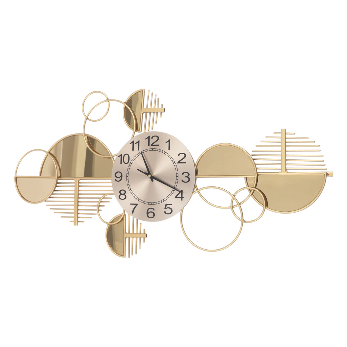 Creative Modern Metal Wall Clock Battery Operated Silent Living Room