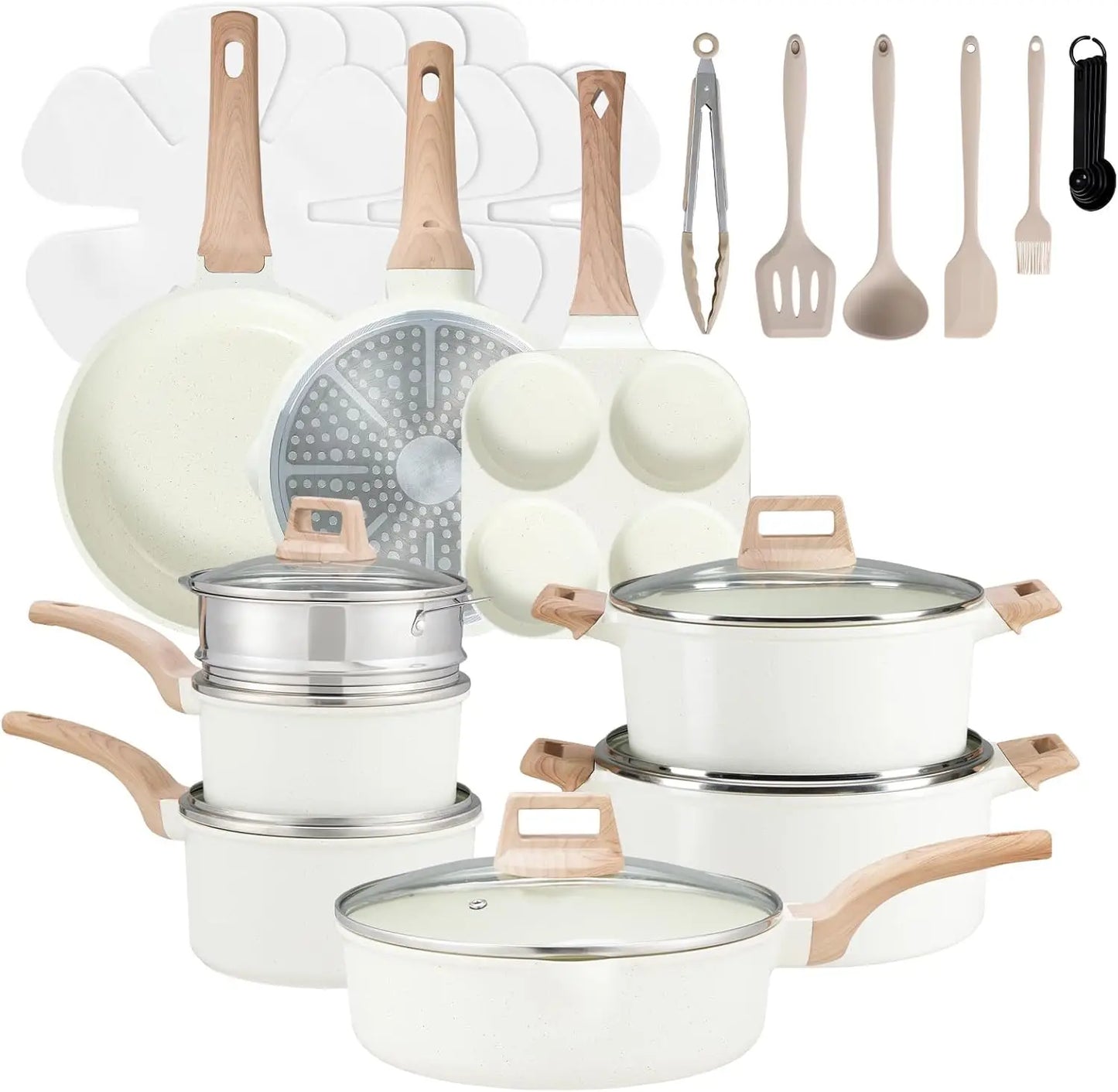 Nonstick Pots and Pans Set, 25-Piece Induction Cookware