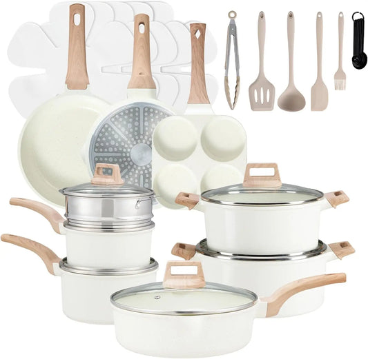 Nonstick Pots and Pans Set, 25-Piece Induction Cookware