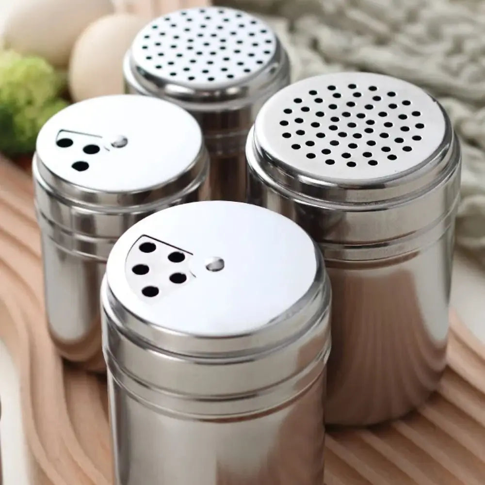 Stainless Steel Rotating Spice Jar Salt Pepper Seasoning Kitchen Container