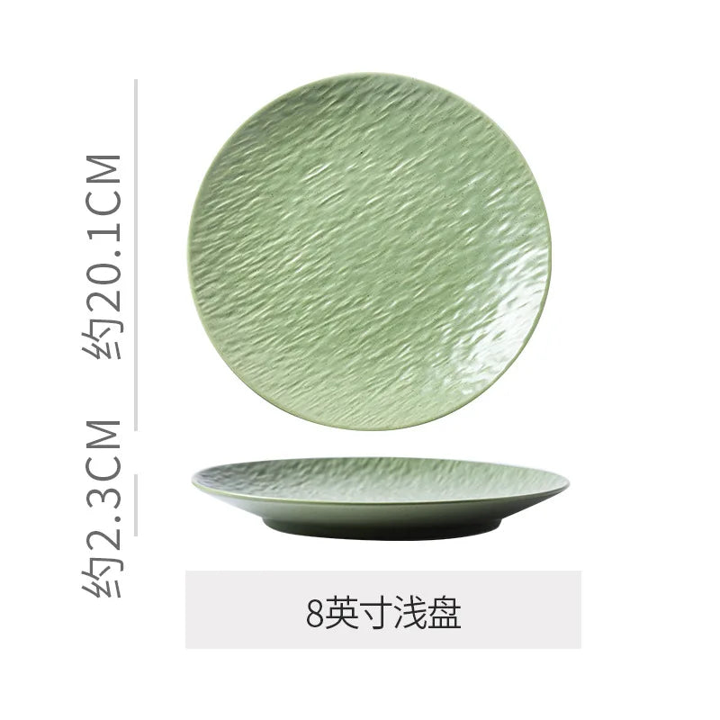 Japanese Vintage Ceramic Platter For Steak And Dessert Tableware