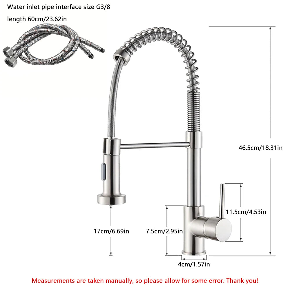 IOUHAPPY Pull Down Kitchen Faucet Stainless Steel Sink Tap