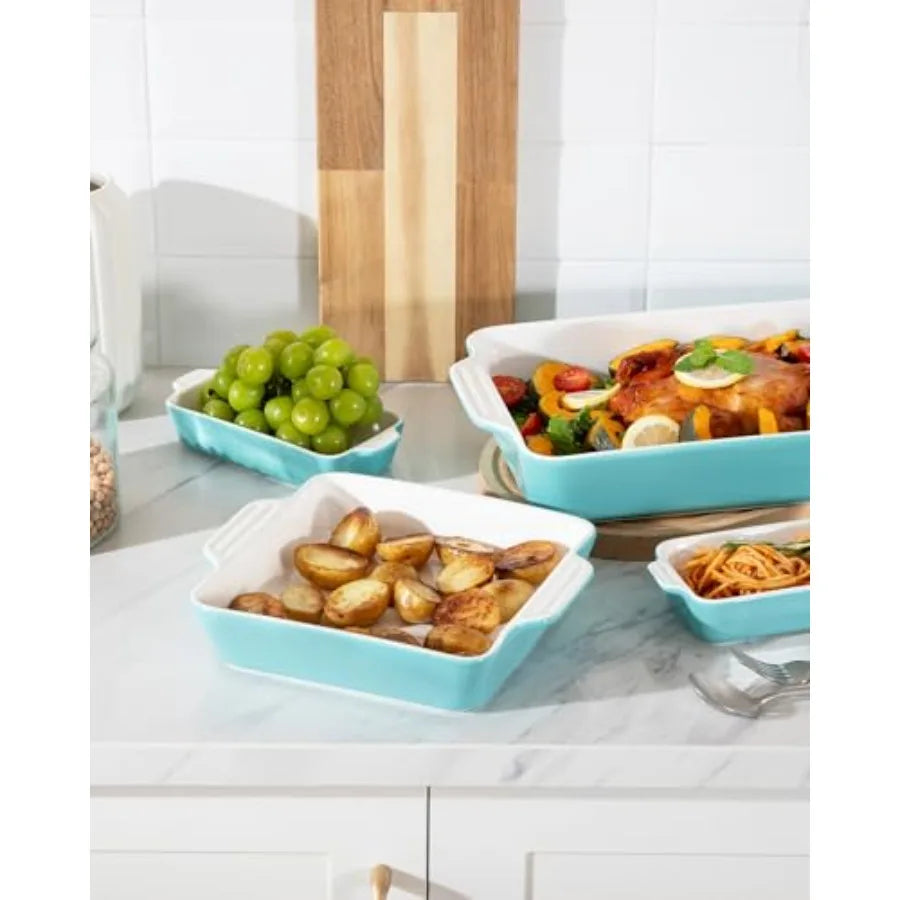 Bakeware Set Of 4 Rectangular Casserole Dishes For Oven