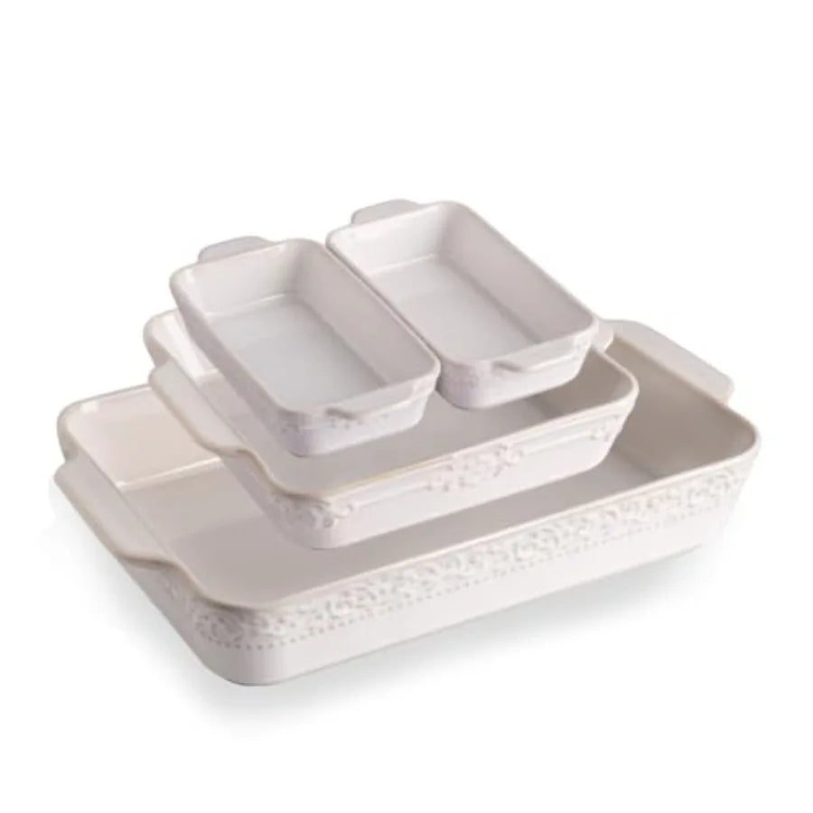 Bakeware Set Of 4 Rectangular Casserole Dishes For Oven
