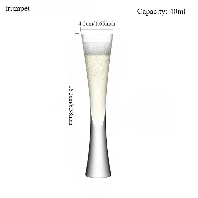 Hourglass Glass Champagne Flute for Home Bar and Parties