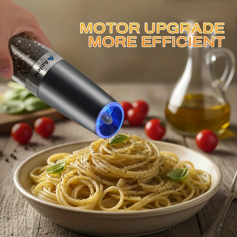 Electric Gravity-Sensing Salt And Pepper Grinder Set With LED Light