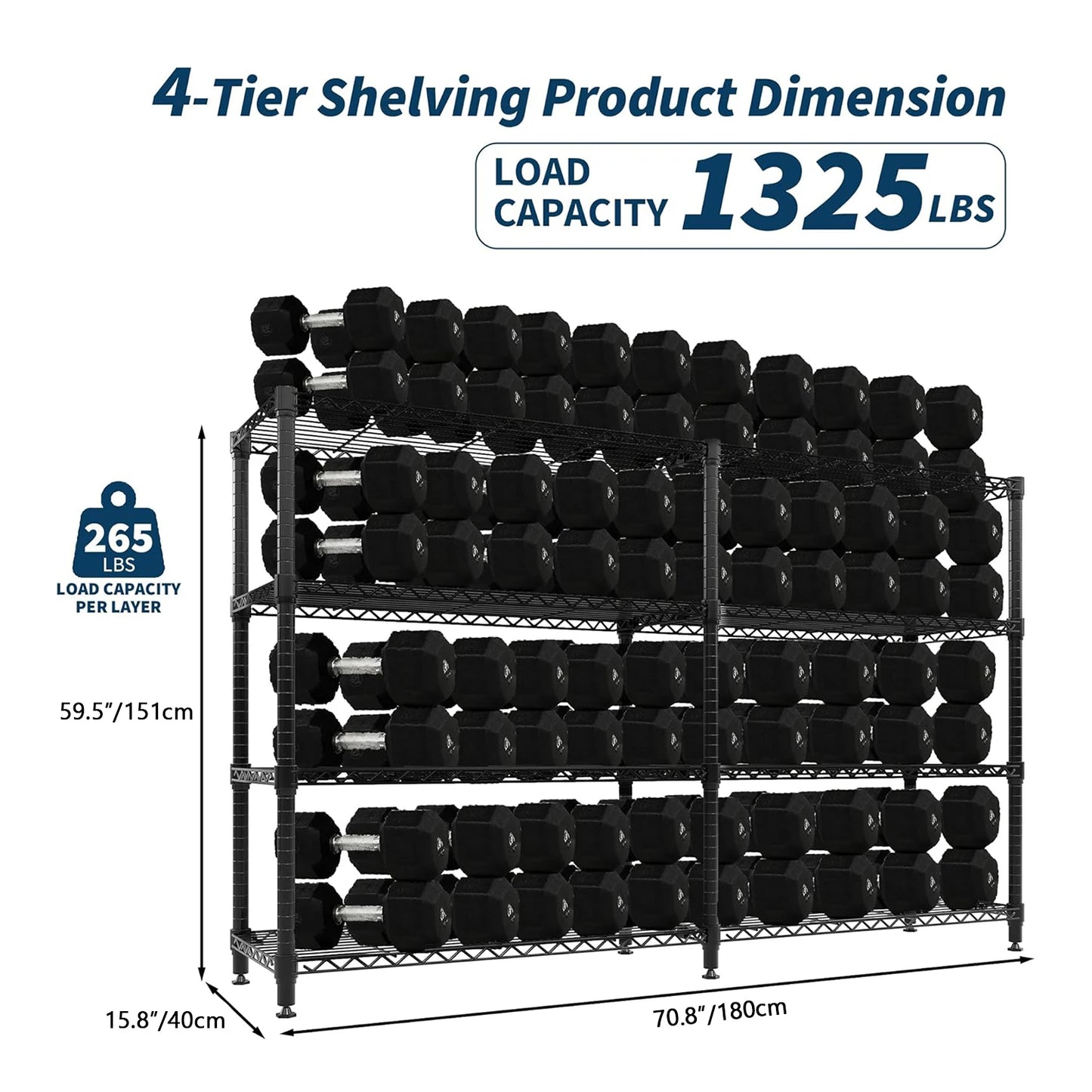 TWISTER.CK Heavy Duty 5-Tier Adjustable Metal Shelving Unit