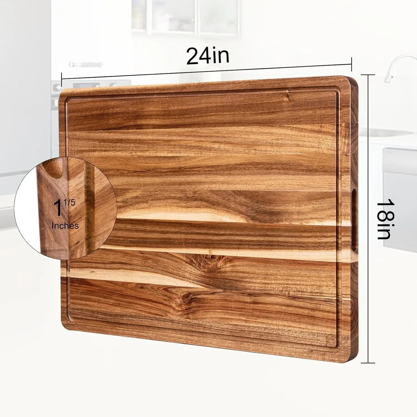 TWISTER.CK Extra Large Wood Cutting Board With Juice Groove