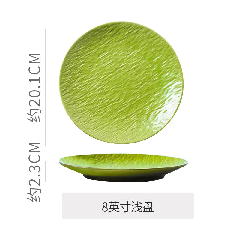 Japanese Vintage Ceramic Platter For Steak And Dessert Tableware