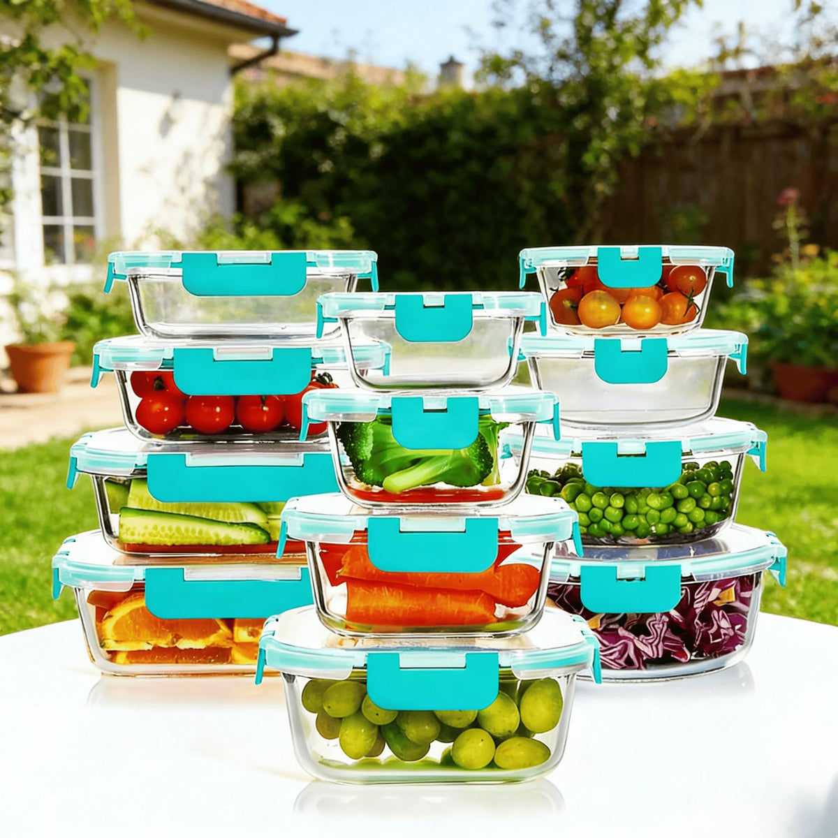 Glass Food Storage Containers Set For Meal Prep BPA Free Airtight