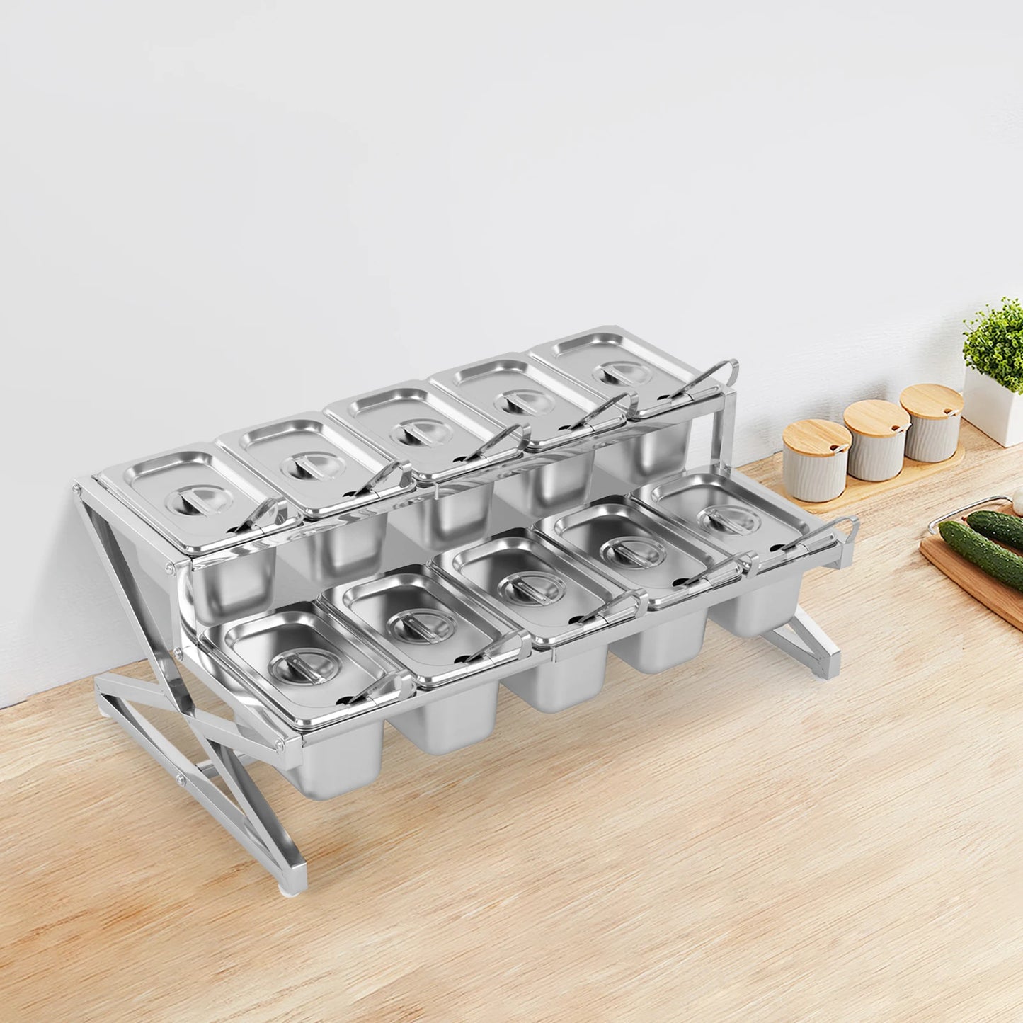 Stainless Steel Expandable Spice Rack Organizer For Spices And Sauces