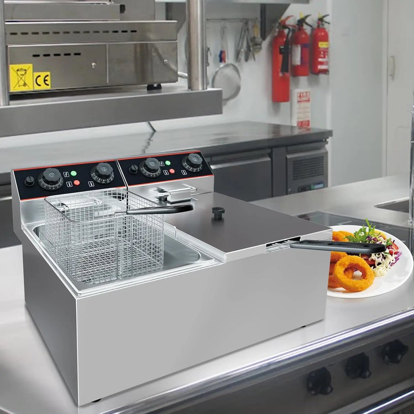 Acekool Commercial Electric Deep Fryer Stainless Steel Baskets Adjustable