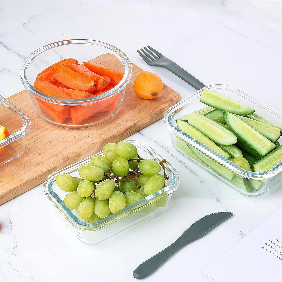 Glass Food Storage Containers Set For Meal Prep BPA Free Airtight