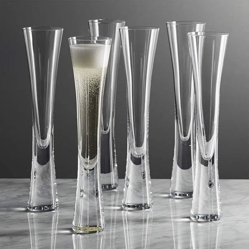 Hourglass Glass Champagne Flute for Home Bar and Parties