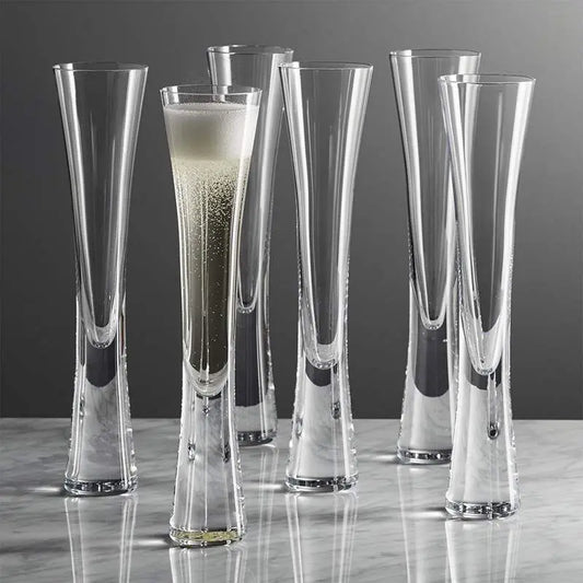 Hourglass Glass Champagne Flute for Home Bar and Parties