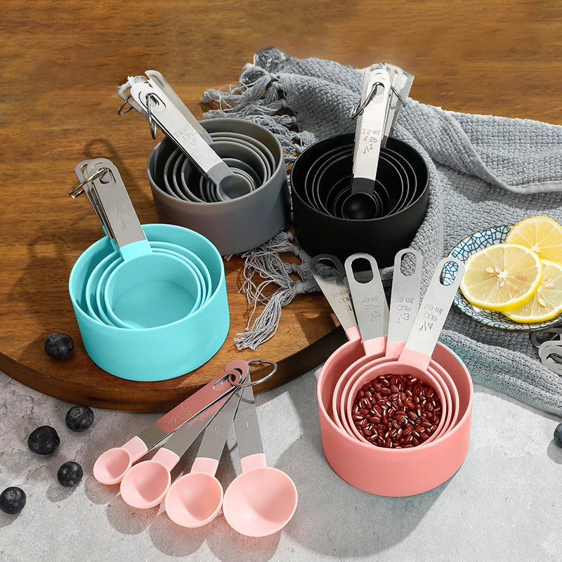 Measuring Cups And Spoons Nesting Set With Stainless Steel Handles