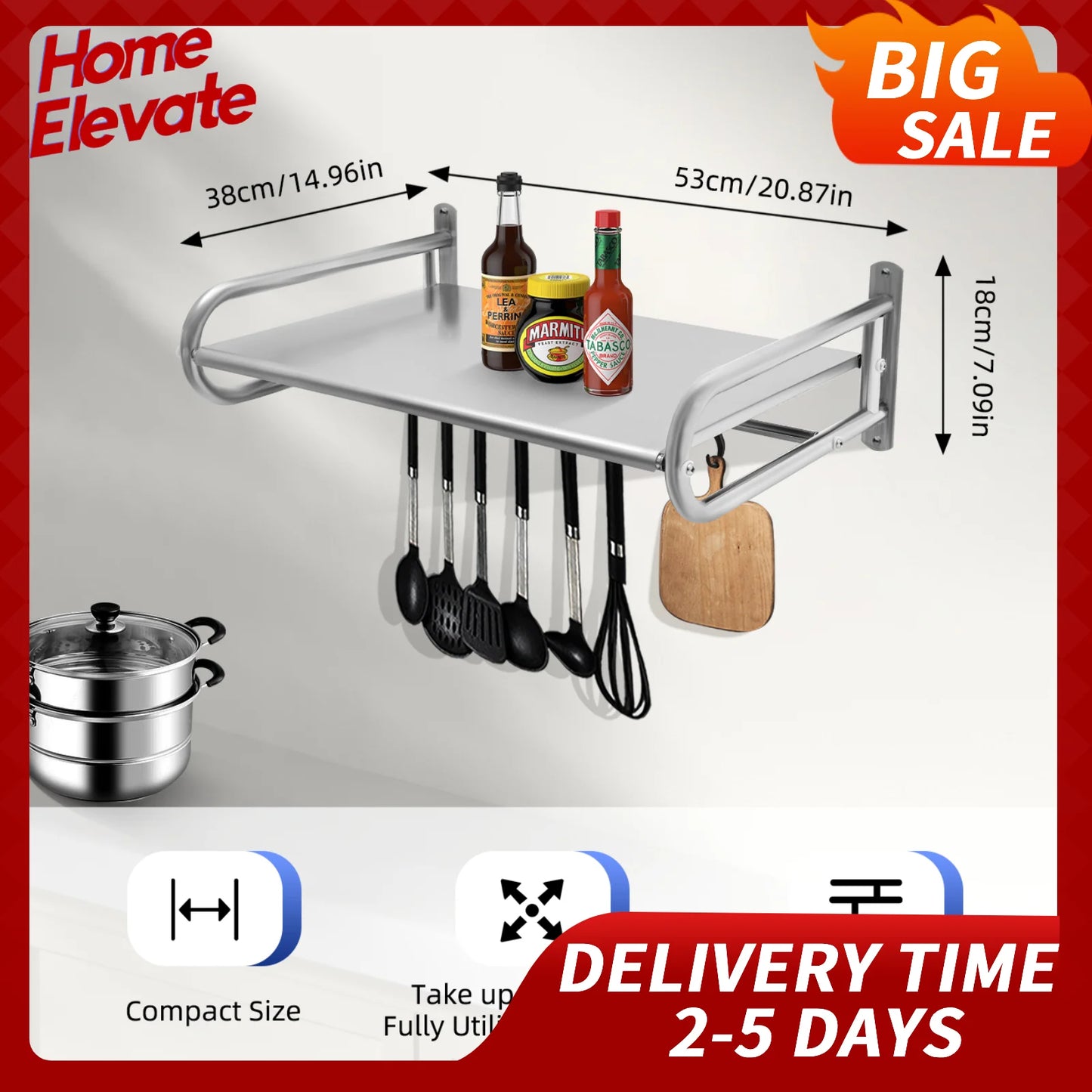 Bymaocar 2 Tier Adjustable Microwave Stand Kitchen Utensils Spices Organizer