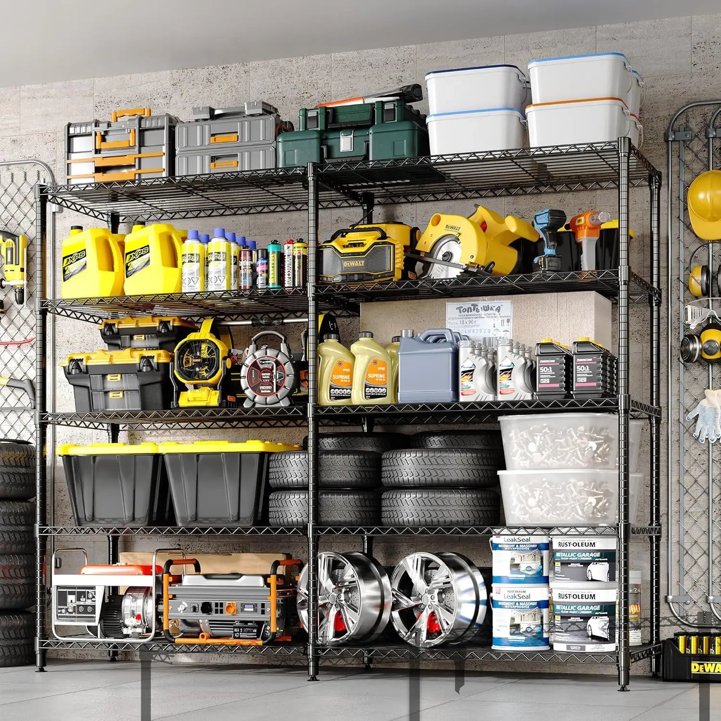 TWISTER.CK Heavy Duty 5-Tier Adjustable Metal Shelving Unit