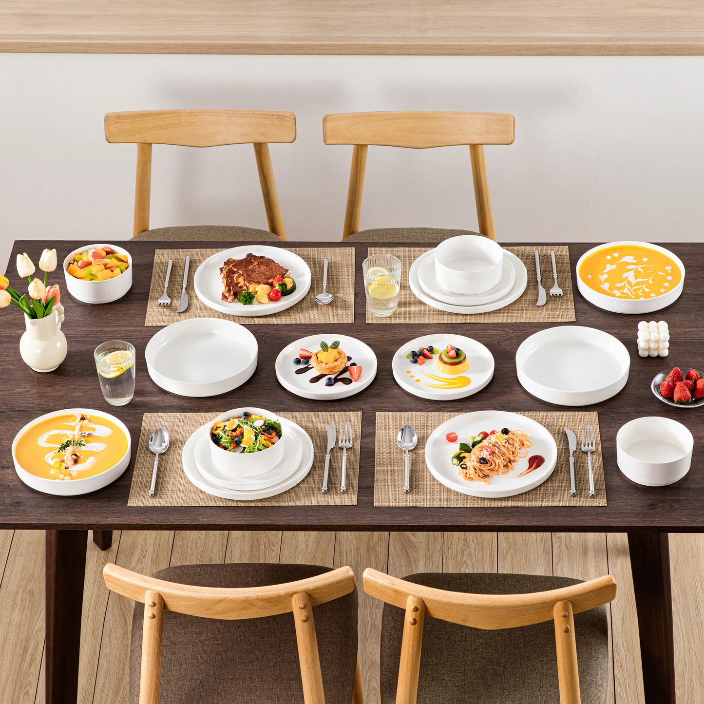 MALACASA Ceramic Dinnerware Set Plates And Bowls Collection