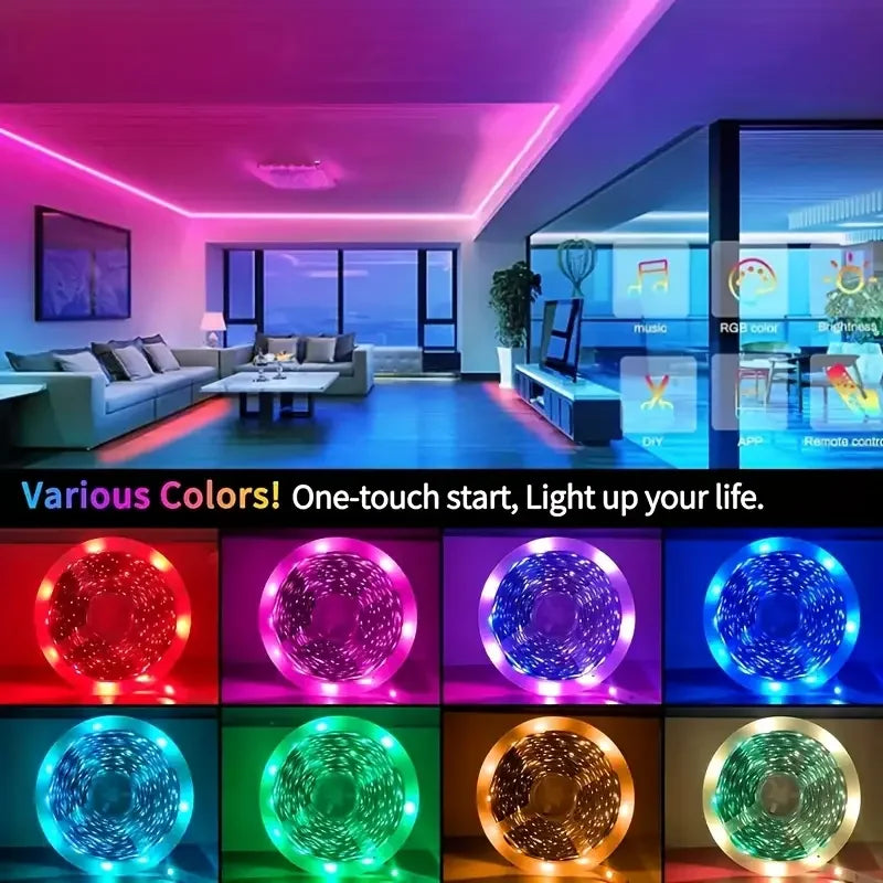 RGB LED Strip Lights With App Control Flexible LED Tape Room Decoration