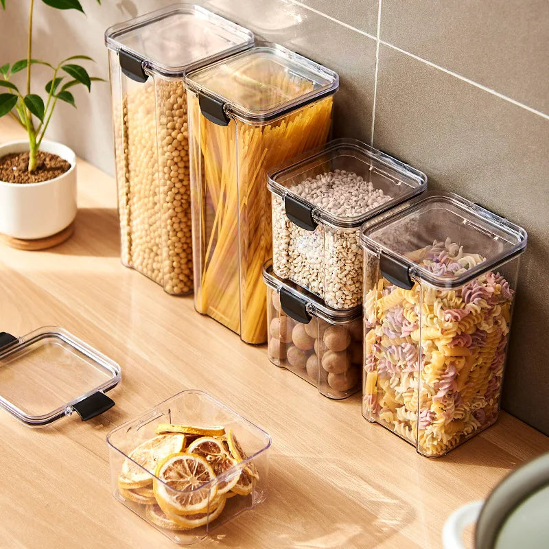 Acryl Sealed Jars Kitchen Storage Organizer Set for Seasonings