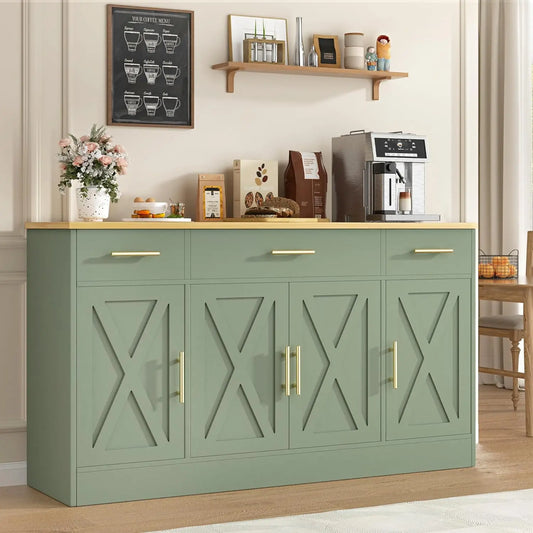 Buffet Cabinet Storage Sideboard With Adjustable Shelves And Drawers