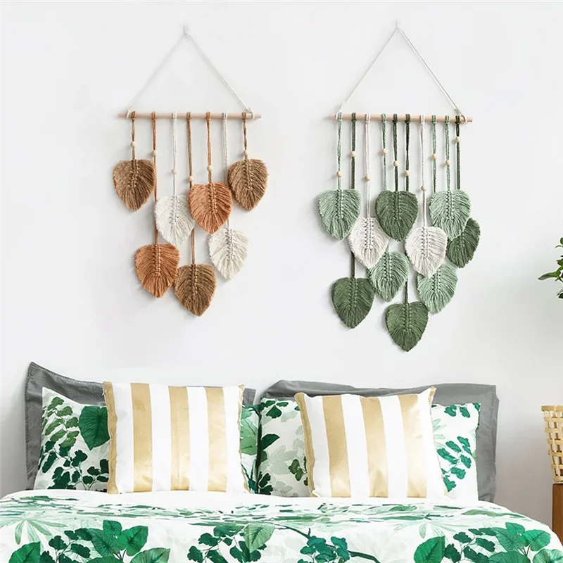Leaf Macrame Handwoven Wall Hanging Tapestry For Boho Home Decor