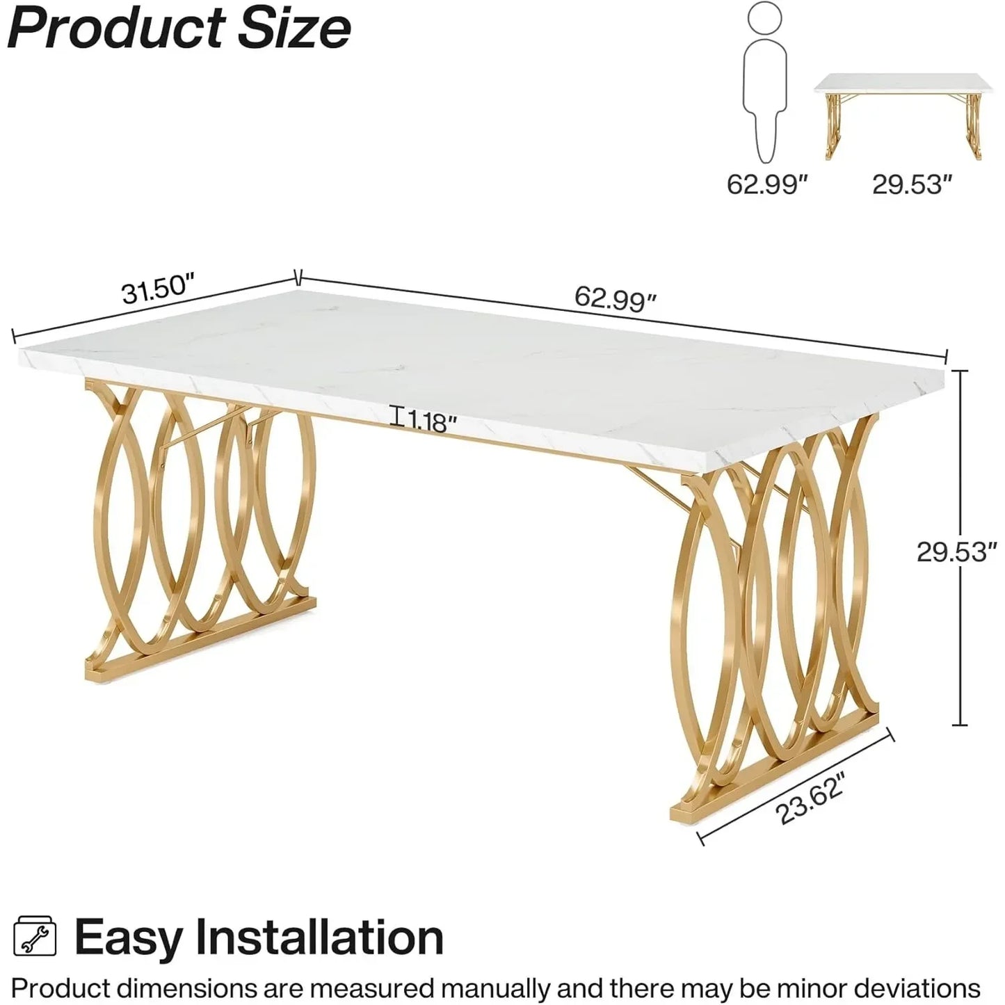 LITTLE TREE Modern Dining Table Rectangular Kitchen And Dining Room