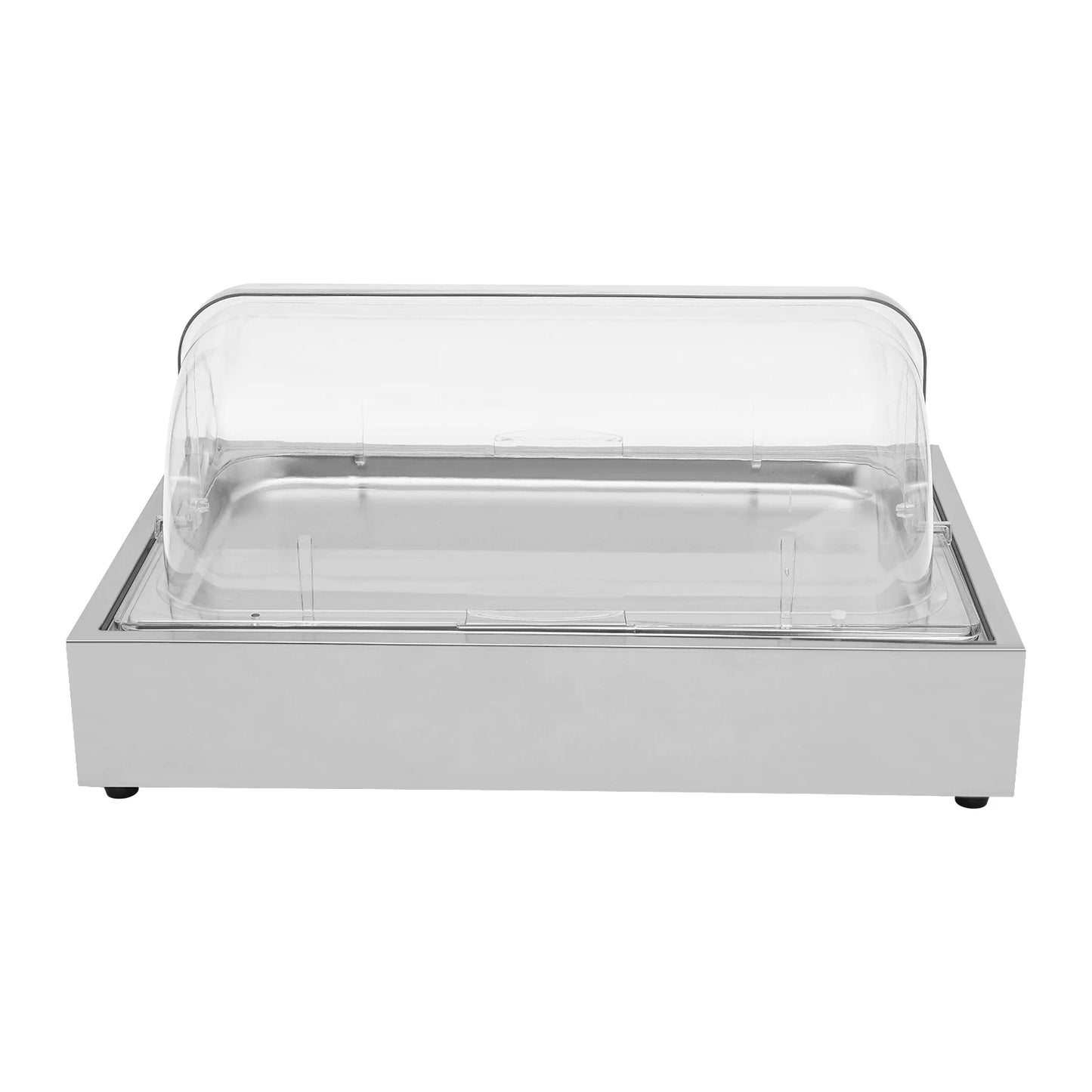 Stainless Steel Food Serving Display Tray With Roll Top Cover