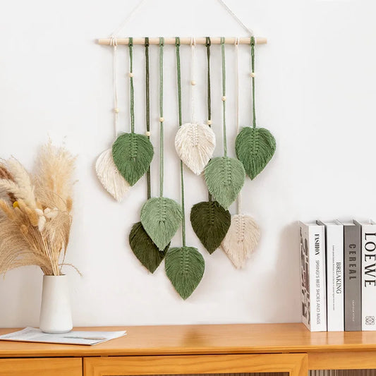 Leaf Macrame Handwoven Wall Hanging Tapestry For Boho Home Decor