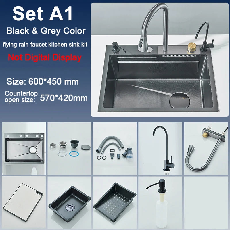 Rozin Stainless Steel Kitchen Sink With Faucet And Soap Dispenser