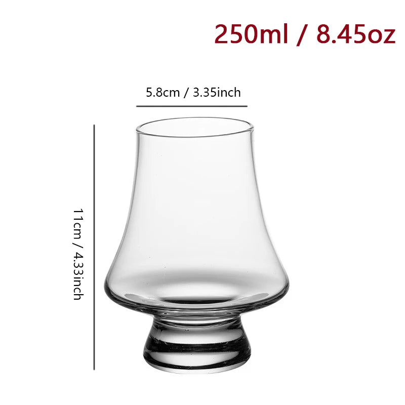 YWDL Glass Whiskey Cup Set 250ml Lead Free Barware Glasses