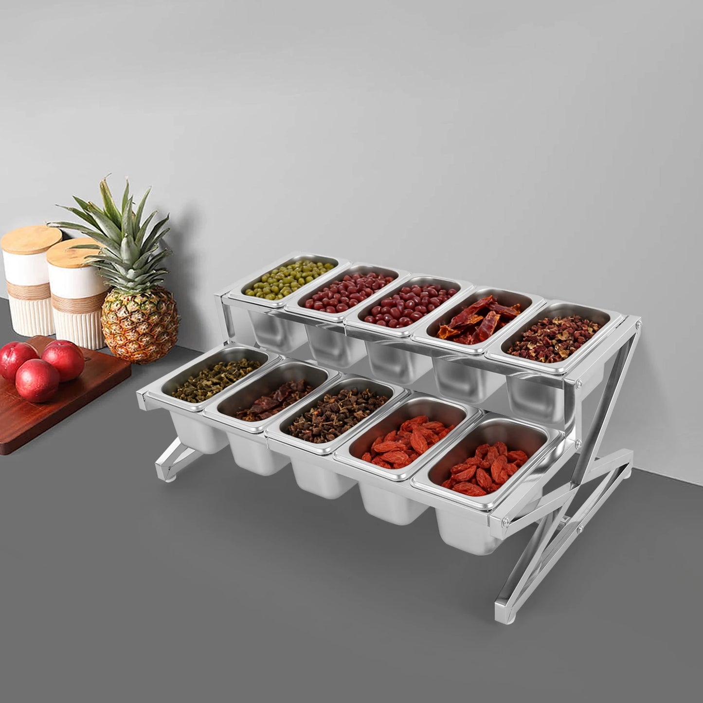 Stainless Steel Expandable Spice Rack Organizer For Spices And Sauces